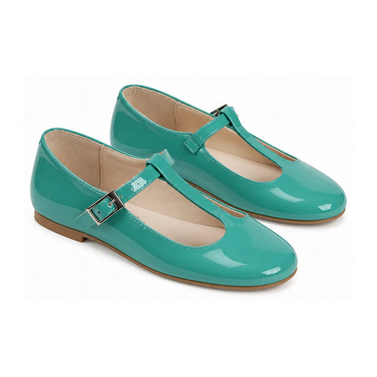 Green Patent Leather Strap for Girl by Manuela de Juan
