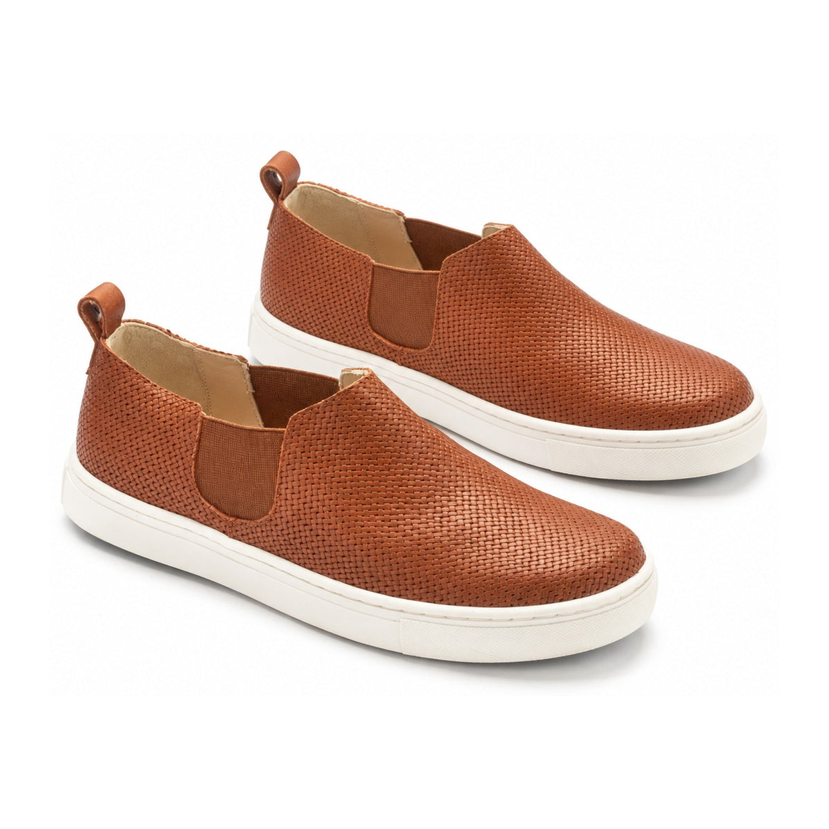 Tan Soft Leather Sneaker for Girl by Manuela de Juan