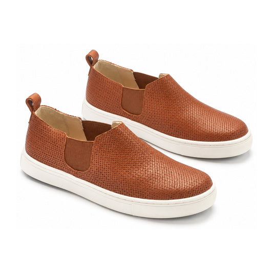 Tan Soft Leather Sneaker for Girl by Manuela de Juan