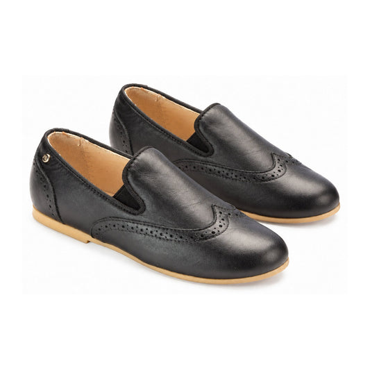 Black Soft Leather Slip On for Boy by Manuela de Juan