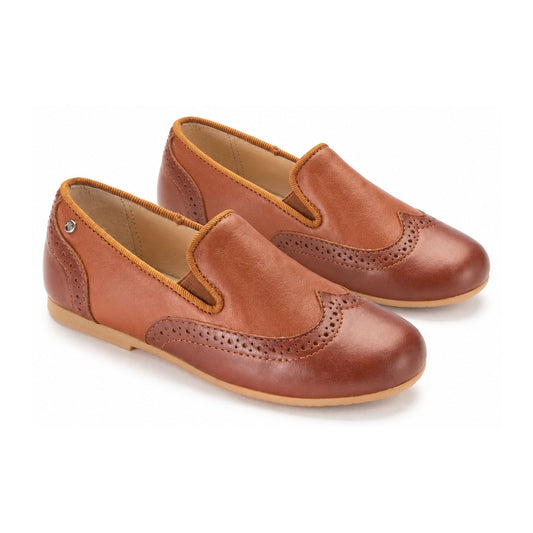 Tan Soft Leather Slip On for Boy by Manuela de Juan
