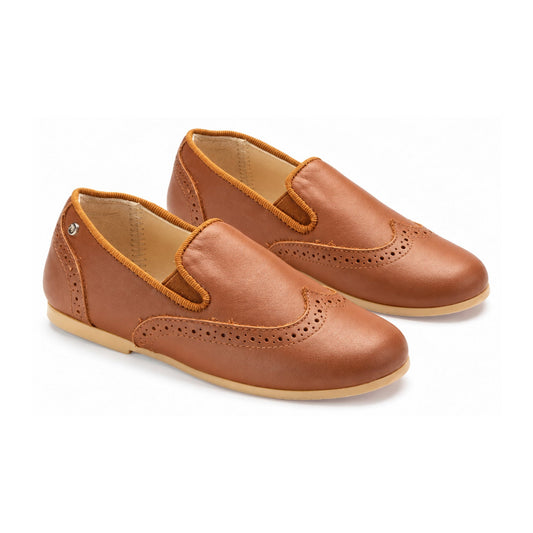 Tan Soft Leather Slip On for Boy by Manuela de Juan