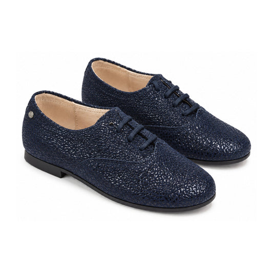 Navy Soft Leather Lace for Girl by Manuela de Juan