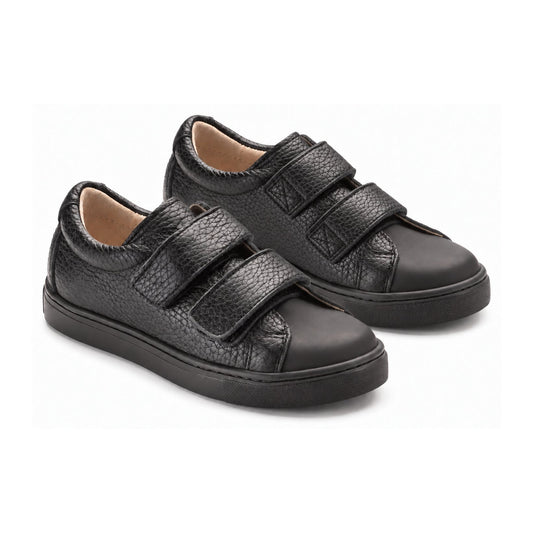 Black Soft Leather Velcro for Boy by Manuela de Juan