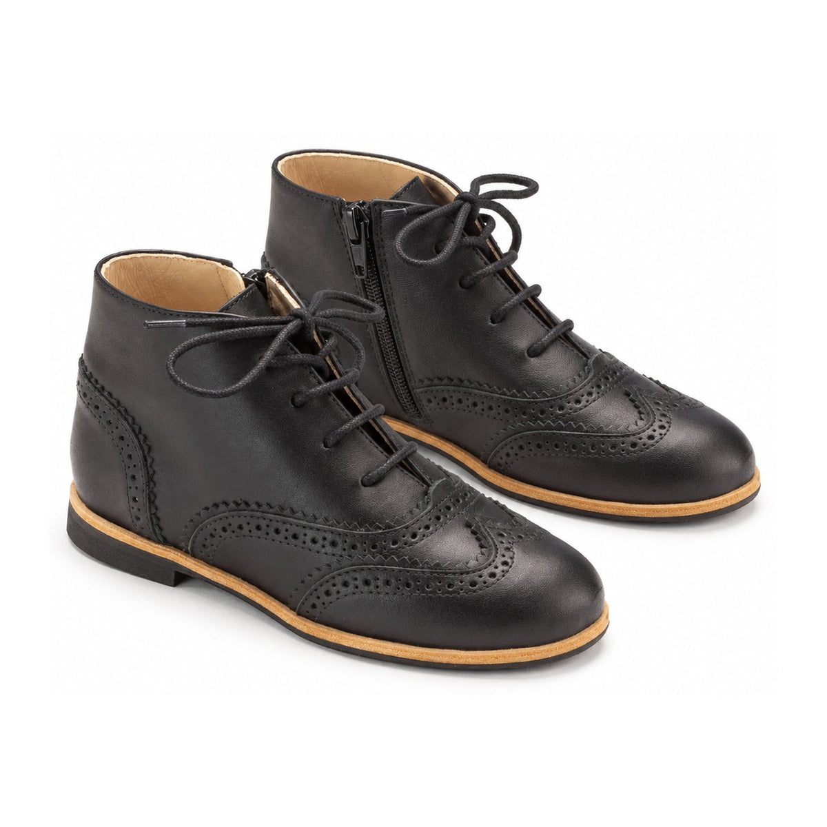 Black Soft Leather Bootie for Girl by Manuela de Juan