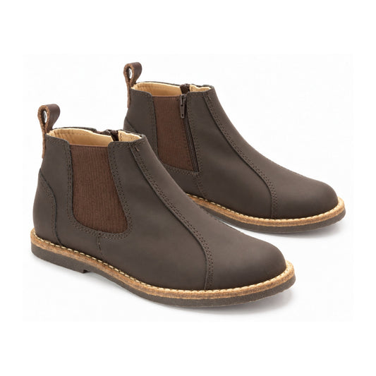 Brown Sahara Leather Bootie for Boy/Girl by Manuela de Juan