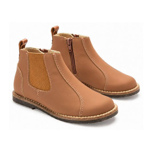 Brown Sahara Leather Bootie for Boy/Girl by Manuela de Juan