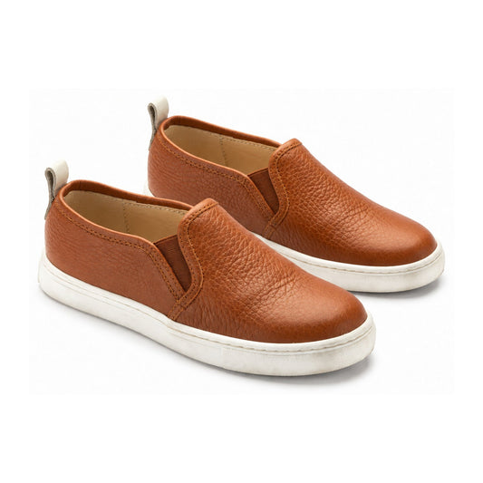 Tan Soft Leather Sneaker for Boy/Girl by Manuela de Juan