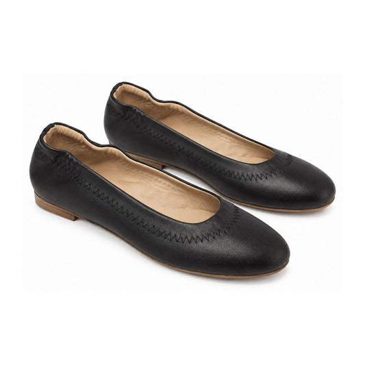 Black Soft Leather Flats for Teen/Women by Manuela de Juan