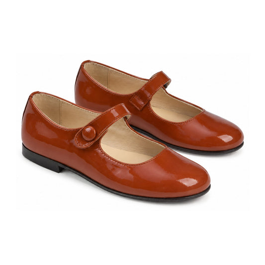Tan Patent Leather Strap for Girl by Manuela de Juan
