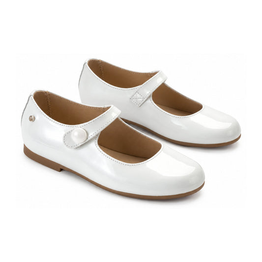 White Patent Leather Strap for Girl by Manuela de Juan