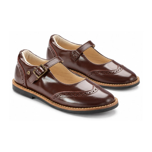 Brown Leather Girls Mary Jane