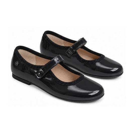 Gray Patent Leather Strap for Girl by Manuela de Juan