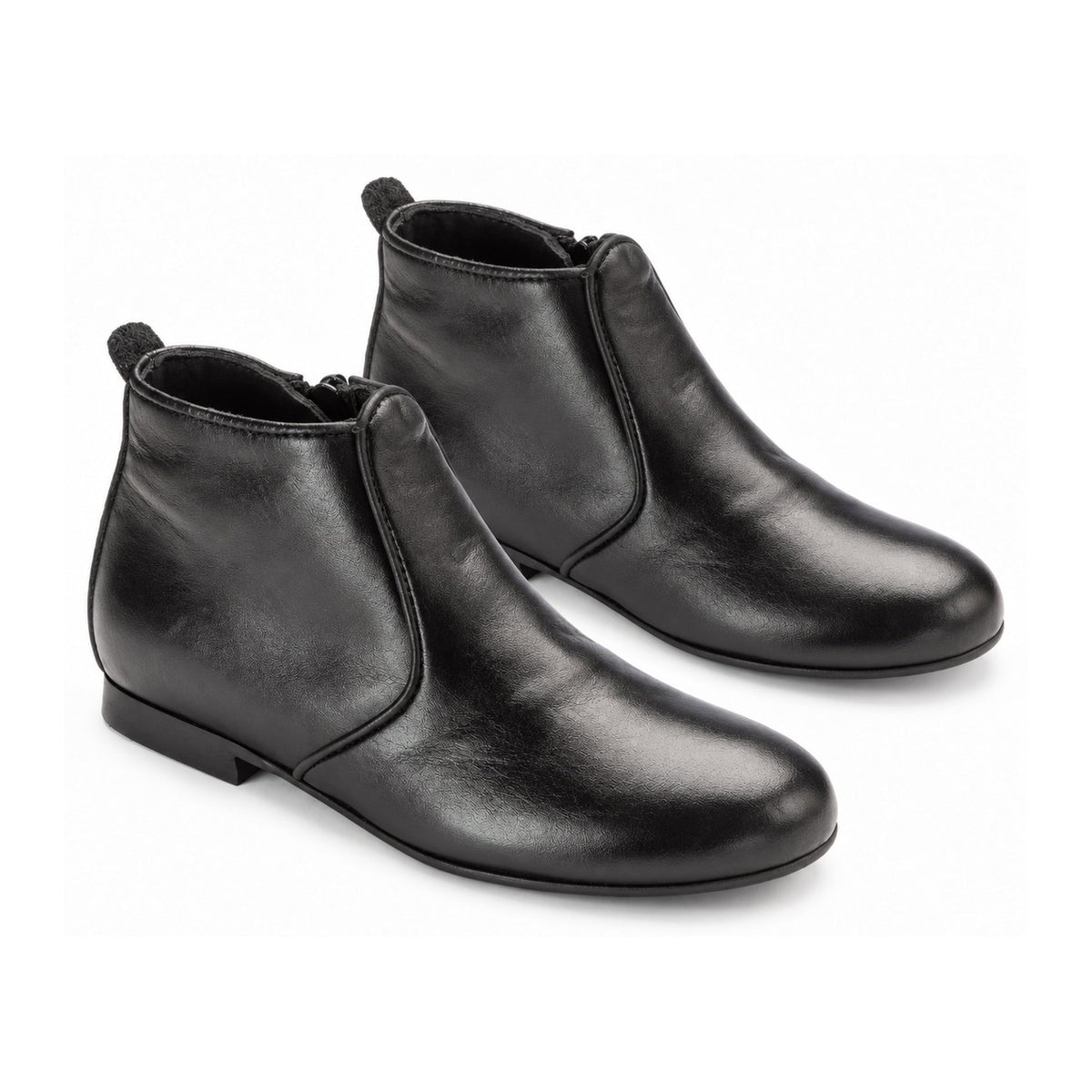 Black Soft Leather Bootie for Boy by Manuela de Juan