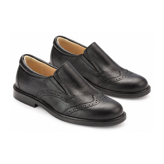 Black Soft Leather Slip On for Boy by Manuela de Juan