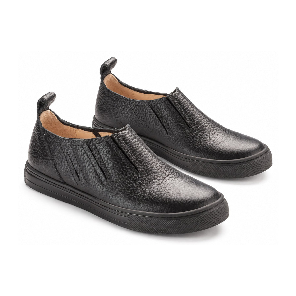Black Soft Leather Slip On for Girl/Boy by Manuela de Juan