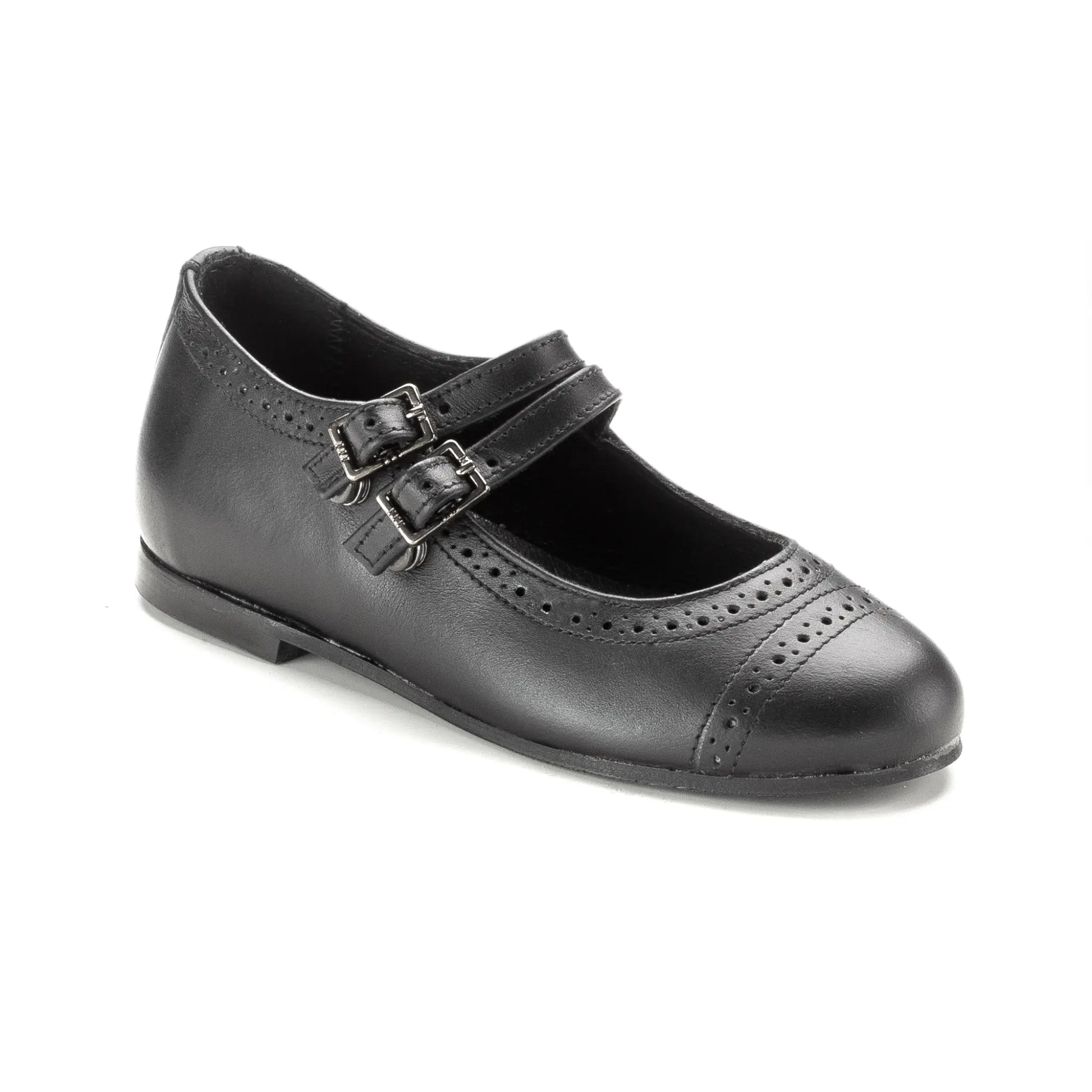 morley Black Leather Girls Mary Jane Dress Shoe