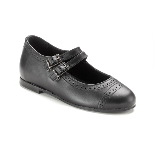 morley Black Leather Girls Mary Jane Dress Shoe