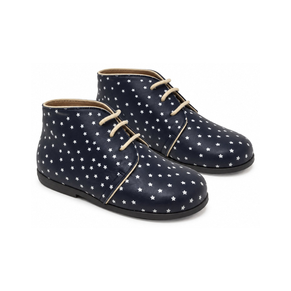 Navy Dotted Soft Leather Lace for Toddler by Pepe