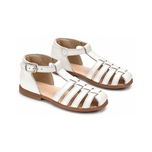 Cream Leather Strap Baby Sandal