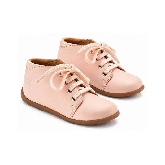 Pink Leather Baby High Shoe