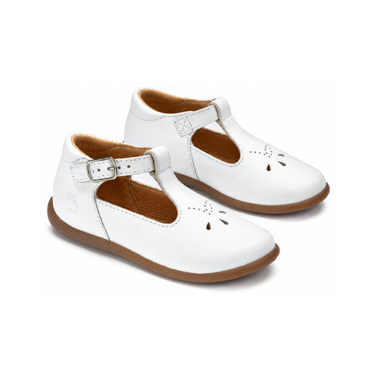 White Leather Baby High Velcro