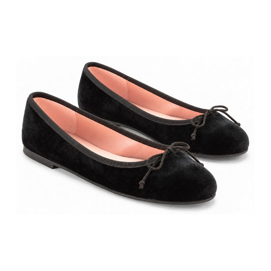 Black Velvet Flats for Teen/Women by Pretty Ballerinas