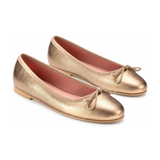 Gold Soft Leather Flats for Teen/Women by Pretty Ballerinas