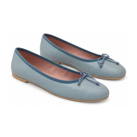 Light Blue Soft Leather Flats for Teen/Women by Pretty Ballerinas