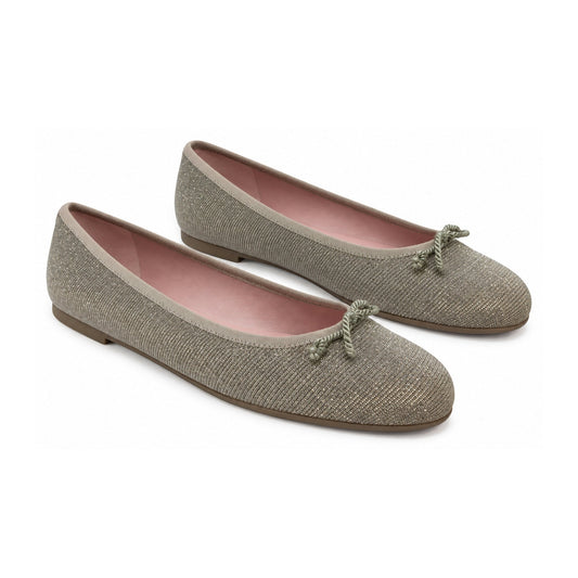 Cream Glitzy Flats for Teen/Women by Pretty Ballerinas