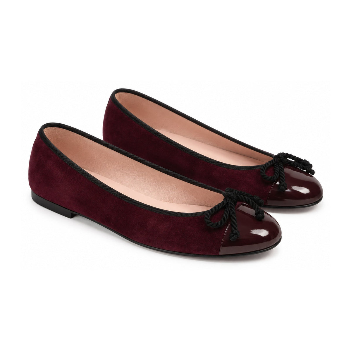 Bordo Suede Flats for Teen/Women by Pretty Ballerinas