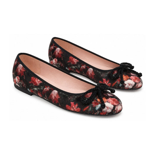 Floral Velvet Flats for Teen/Women by Pretty Ballerinas