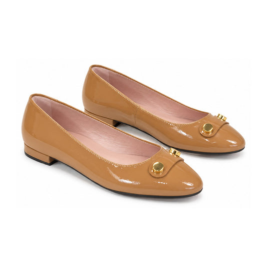 Nude Patent Leather Flats for Teen/Women by Pretty Ballerinas
