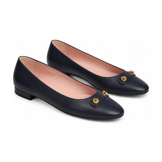 Navy Soft Leather Flats for Teen/Women by Pretty Ballerinas