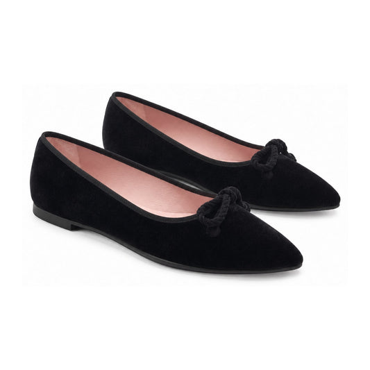 Black Velvet Flats for Teen/Women by Pretty Ballerinas