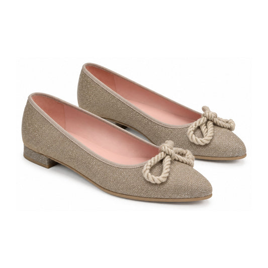 Cream Glitzy Flats for Teen/Women by Pretty Ballerinas