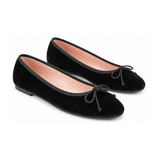 Black Velvet Flats for Teen/Women by Pretty Ballerinas