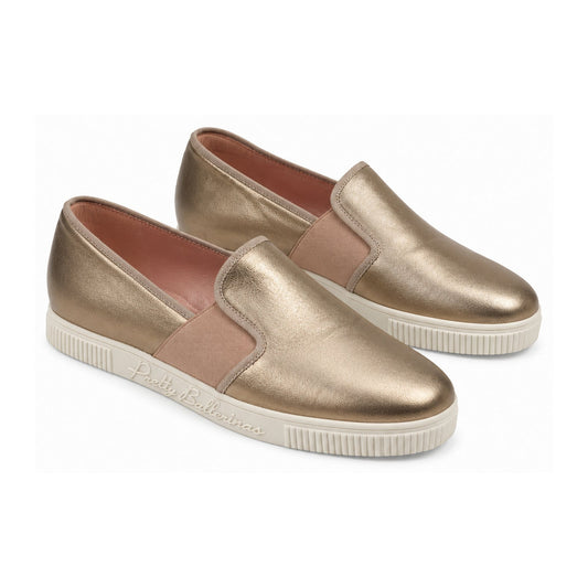 Gold Soft Leather Sneaker for Teen/Women by Pretty Ballerinas