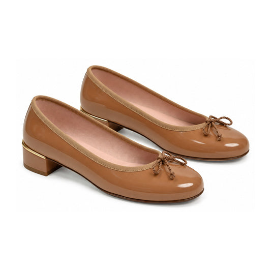 Nude Patent Leather Heel for Teen/Women by Pretty Ballerinas