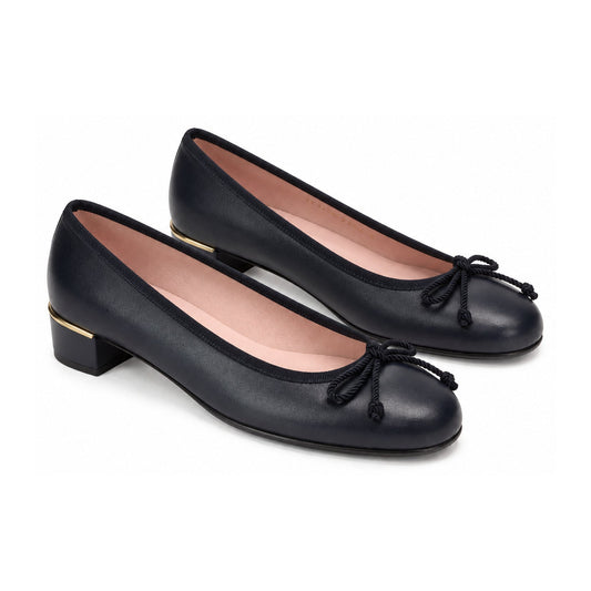 Navy Soft Leather Heel for Teen/Women by Pretty Ballerinas
