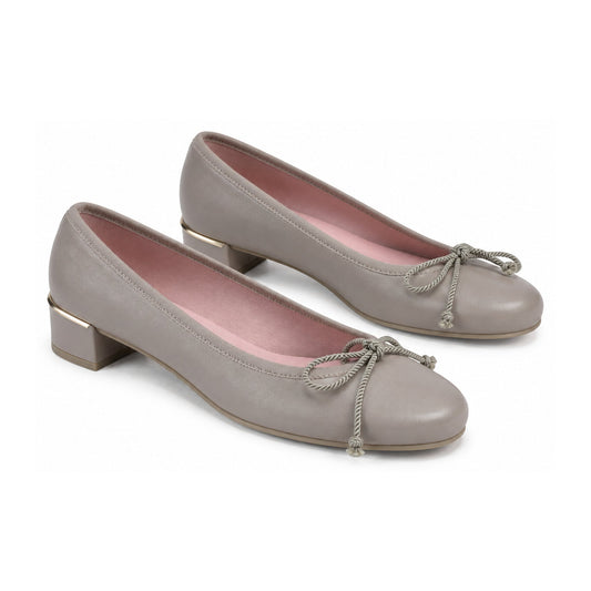 Taupe Soft Leather Heel for Teen/Women by Pretty Ballerinas