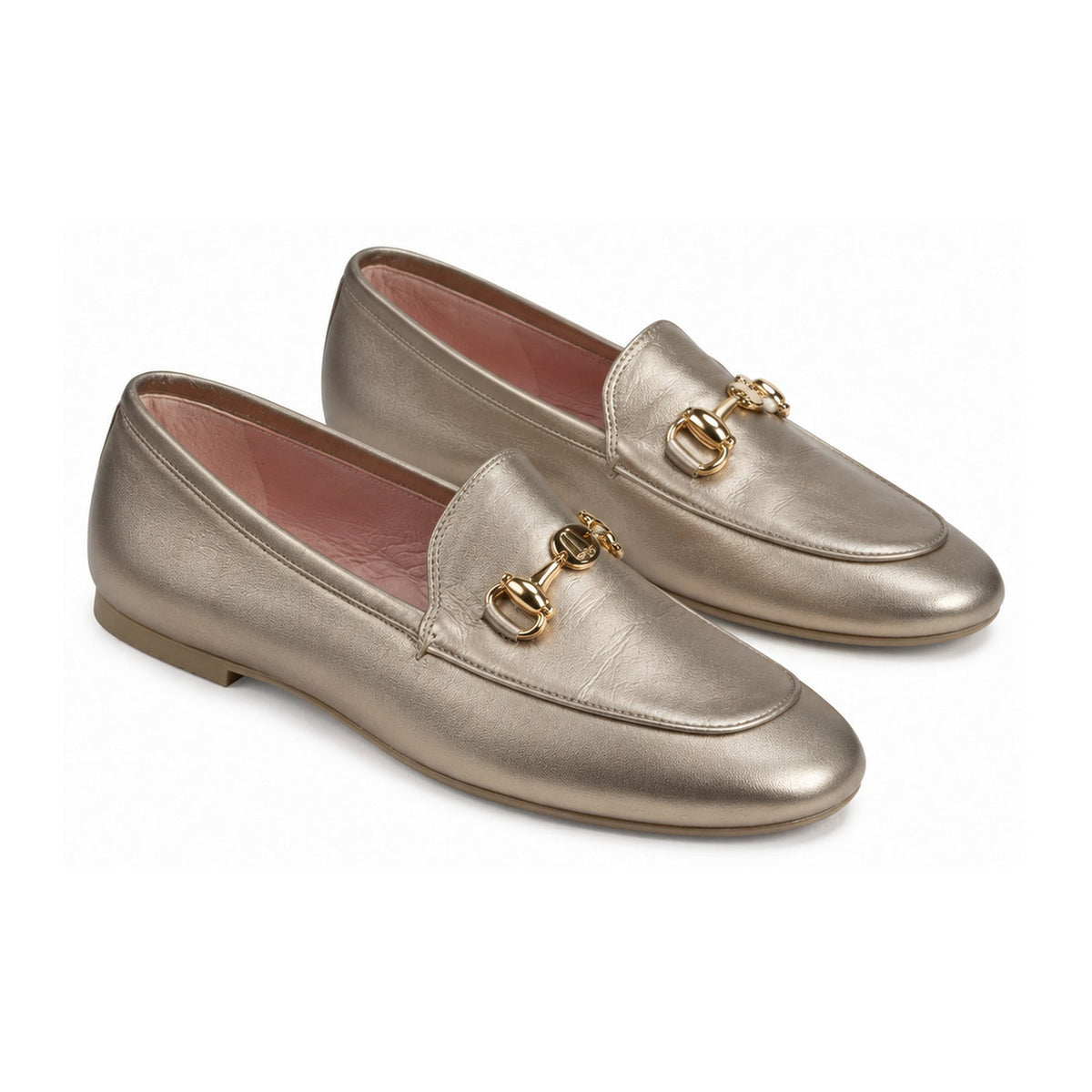 Gold Soft Leather Flat Loafer for Teen/Women by Pretty Ballerinas