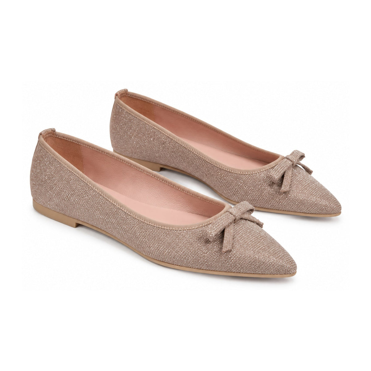 Nude Glitzy Flats for Teens & Women by Pretty Ballerinas