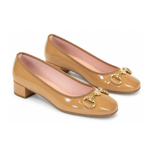 Nude Patent Leather Heel for Teen/Women by Pretty Ballerinas