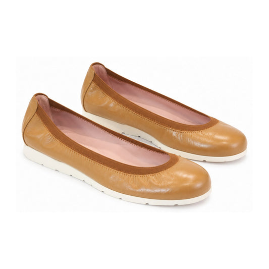 Tan Soft Leather Flats for Teen/Women by Pretty Ballerinas