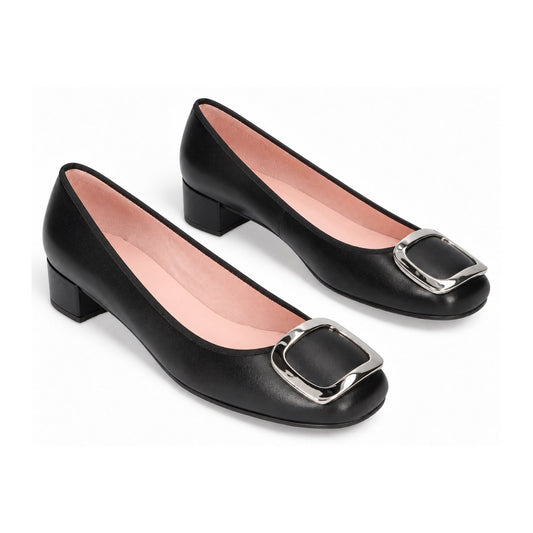 Black Soft Leather Heel for Teen/Women by Pretty Ballerinas