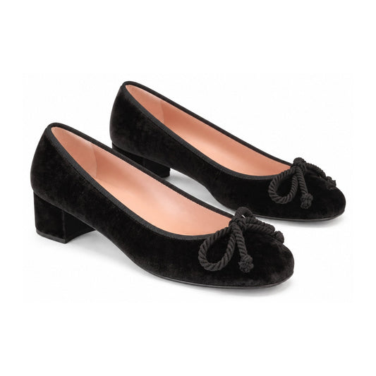 Black Velvet Heel for Teen/Women by Pretty Ballerinas
