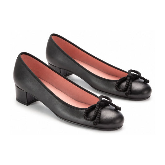 Black Soft Leather Heel for Teen/Women by Pretty Ballerinas