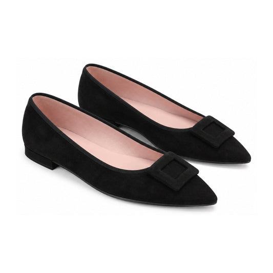 Black Suede Flats for Teen/Women by Pretty Ballerinas