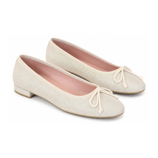 Beige Soft Leather Flats for Teen/Women by Pretty Ballerinas